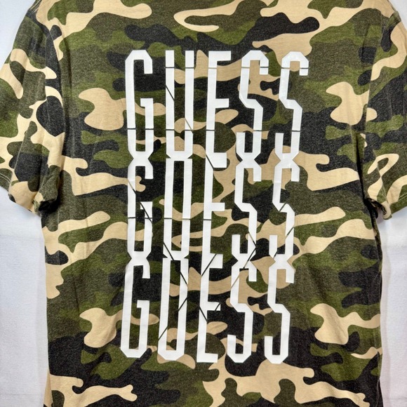 Guess Camouflage T-Shirt Short Sleeve Casual Top Military Print‎ Sz Large - Picture 7 of 7